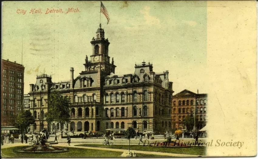 Postcard - City Hall, Detroit, Mich.
