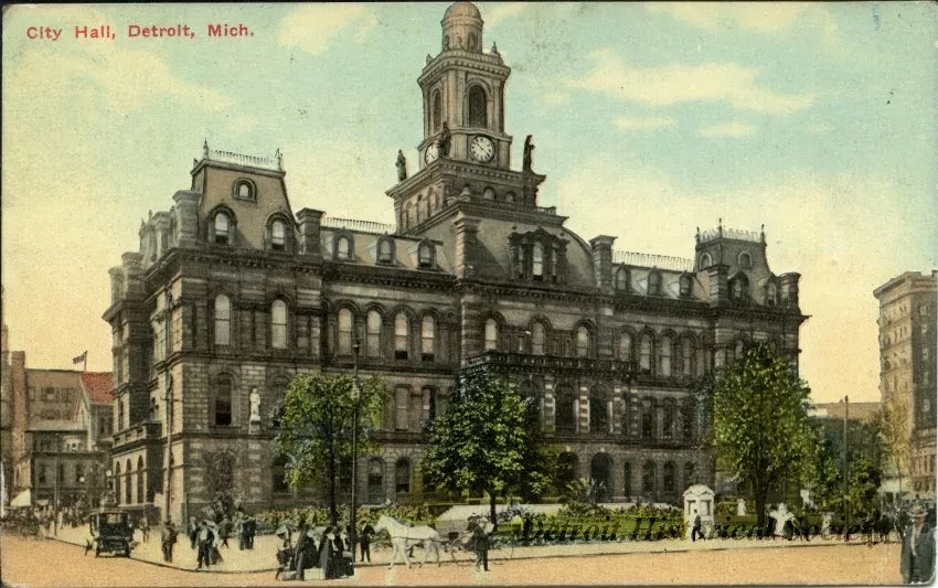 Postcard - City Hall, Detroit, Mich.