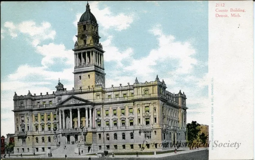Postcard - County Building, Detroit, Mich.