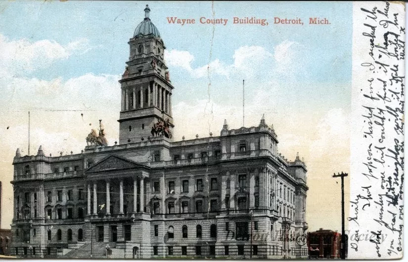 Postcard - Wayne County Building, Detroit, Mich.