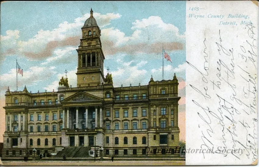 Postcard - Wayne County Building, Detroit, Mich.