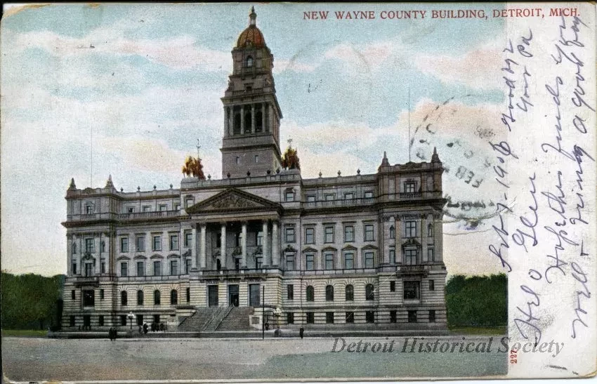 Postcard - New Wayne County Building, Detroit, Mich."