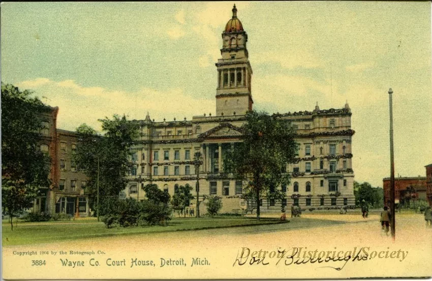 Postcard - Wayne Co. Court House, Detroit, Mich.