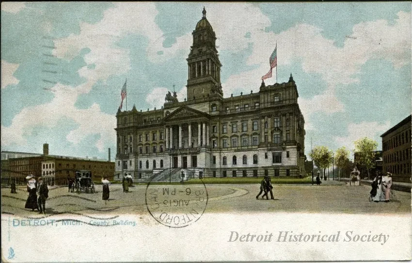Postcard - Detroit, Mich. County Building.