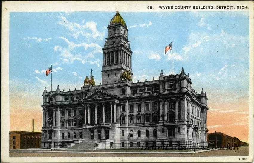 Postcard - Wayne County Building, Detroit, Mich.