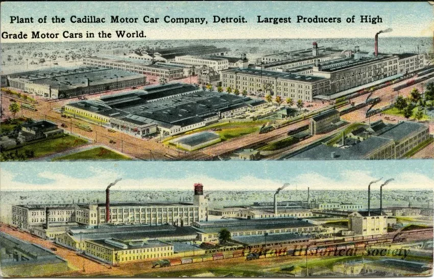 Postcard - Plant of the Cadillac Motor Car Company, Detroit. Largest Producers of High Grade Motor Cars in the World.