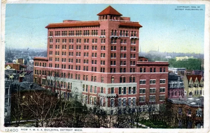 Postcard - New Y.M.C.A. Building, Detroit, Mich