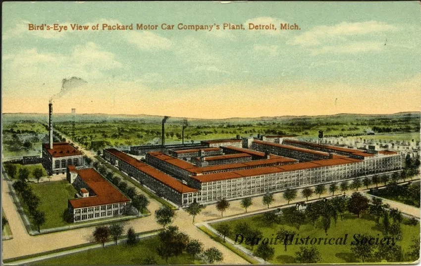 Postcard - Bird's-Eye View of Packard Motor Car Company's Plant Detroit, Mich.
