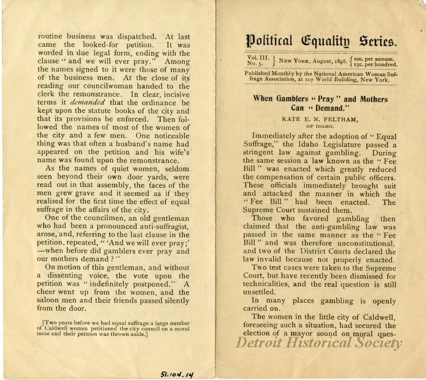 Booklet - When Gamblers "Pray" and Mothers Can "Demand'"