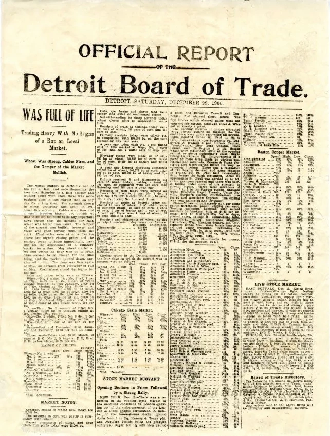 Newspaper - Official Report of the Detroit Board of Trade