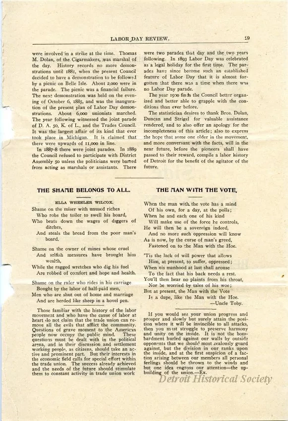 Magazine - The Council of Trades and Labor Unions and the Labor Movement of Detroit