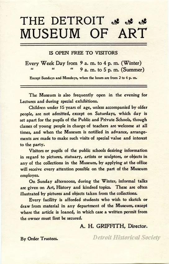 Advertisement - The Detroit Museum of Art