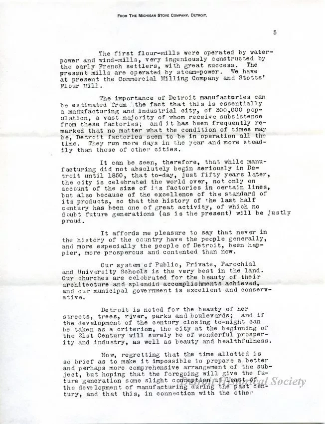 Letter - The Michigan Stove Company