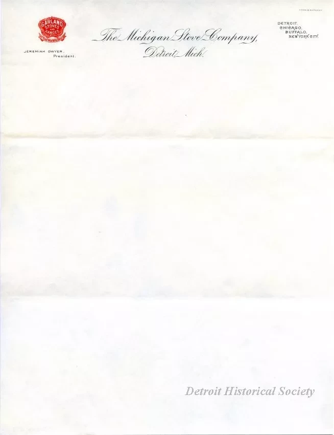 Paper, Letterhead - The Michigan Stove Company