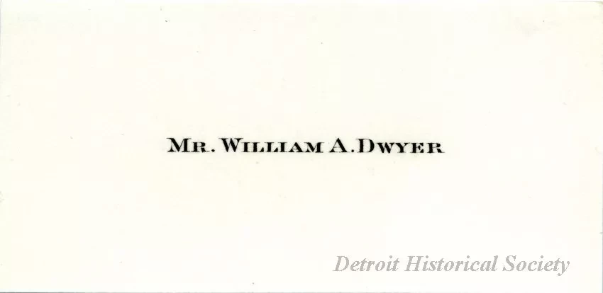 Card, Business - William A. Dwyer