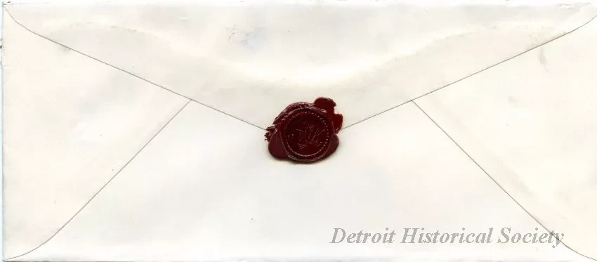 Envelope - Growth of Christian Science in Detroit in the 20th Century
