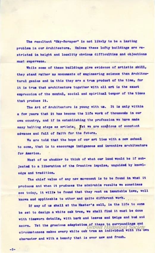 Letter - Rise of Architecture in Detroit