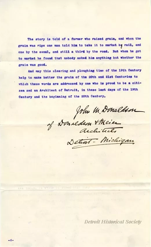 Letter - Rise of Architecture in Detroit