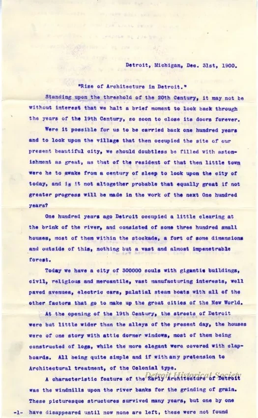 Letter - Rise of Architecture in Detroit