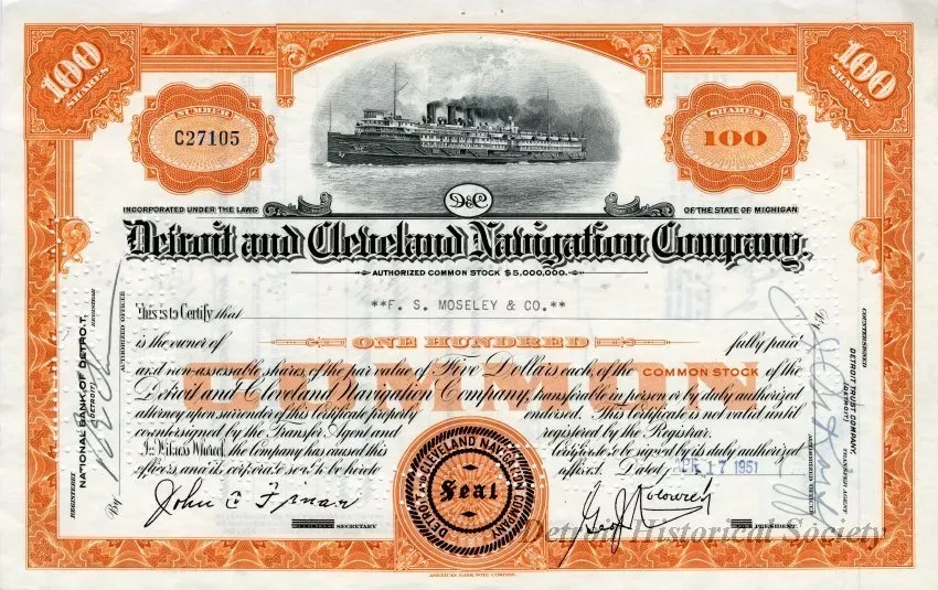 Certificate, Stock
