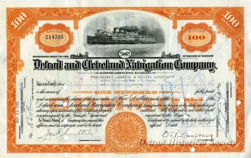 Certificate, Stock