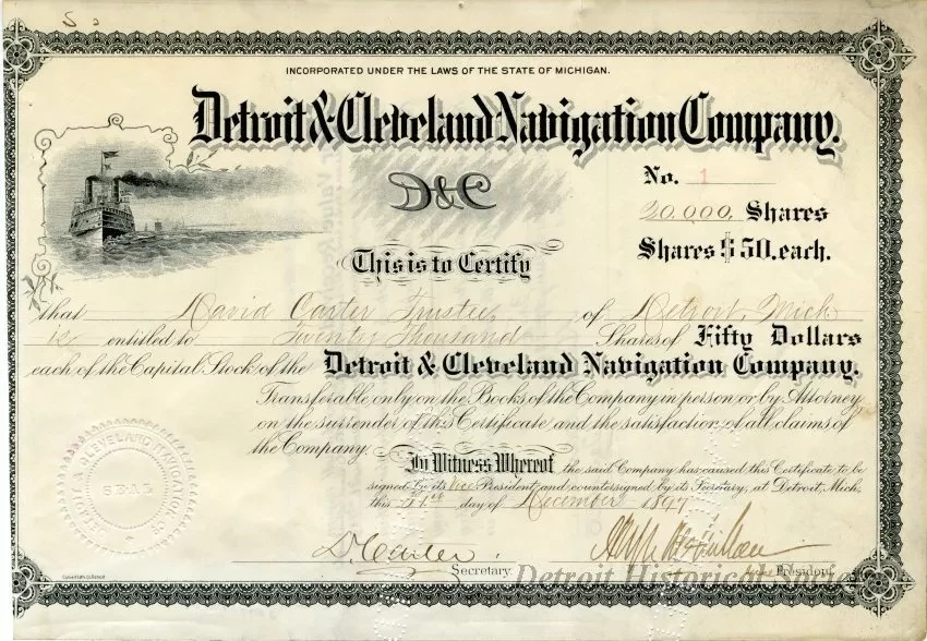 Certificate, Stock