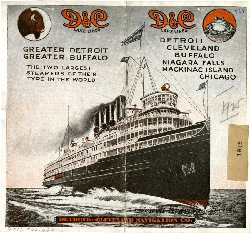 Brochure - D&C Lake Lines, Detroit, Cleveland, Buffalo, Niagara Falls, Mackinac Island, Chicago