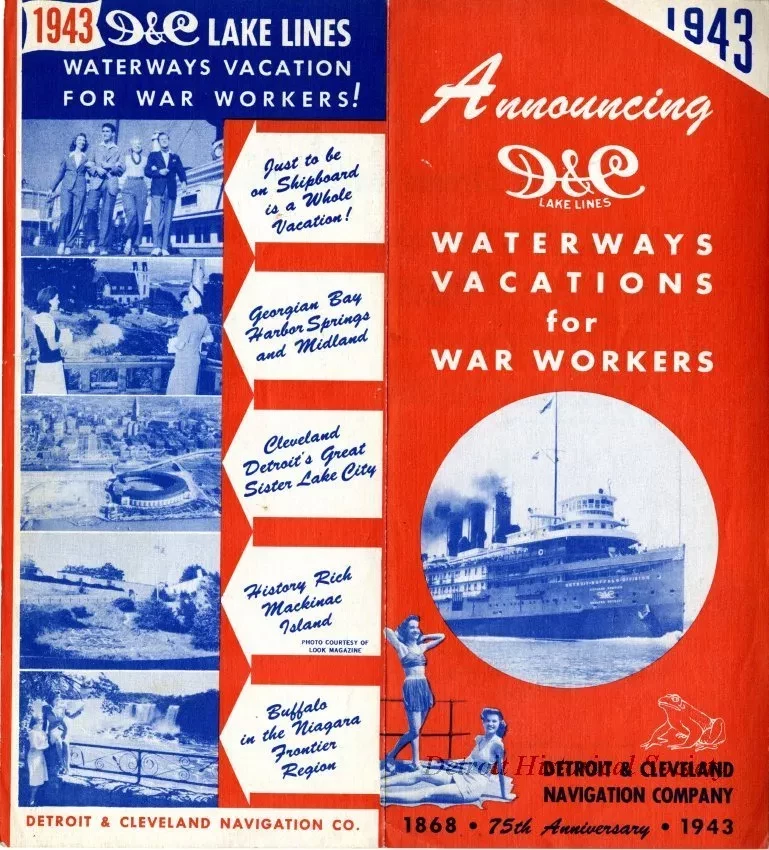 Brochure - Announcing D&C Lake Lines Waterway Vacations for War Workers