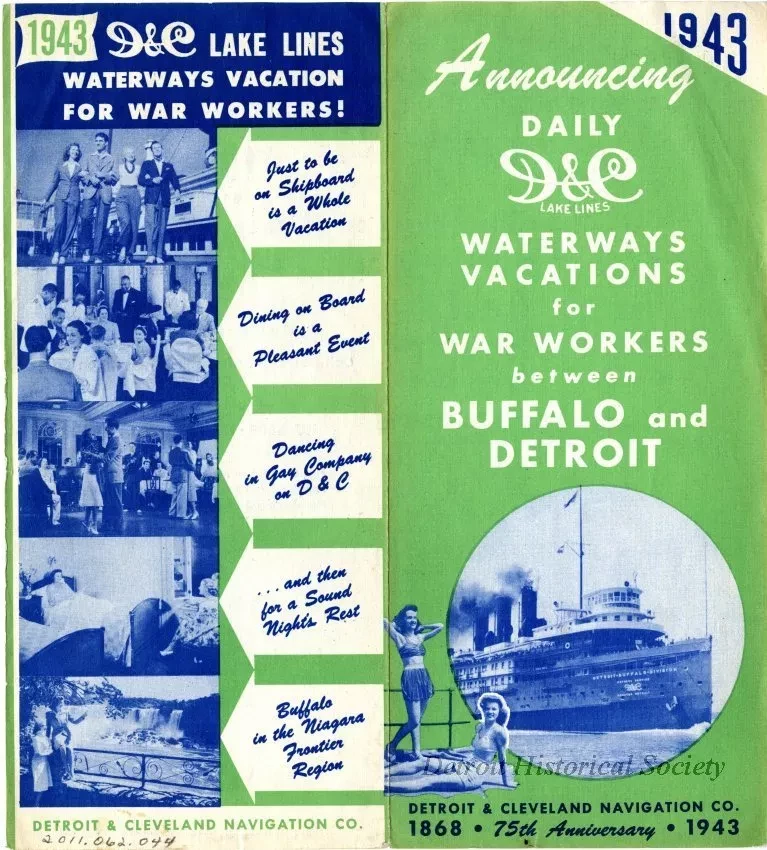 Brochure - Announcing Daily D&C Waterway Vacations for War Workers between Buffalo & Detroit