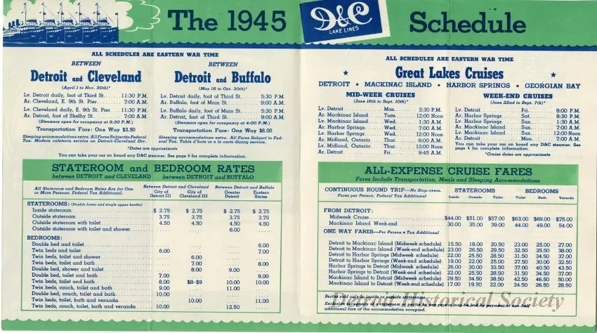 Brochure - D&C Lake Lines, 1945, The Grand Fleet of the Great Lakes