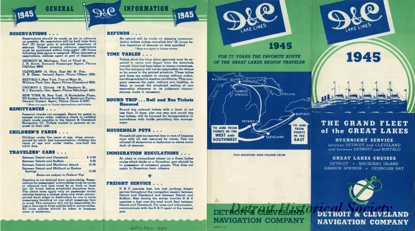 Brochure - D&C Lake Lines, 1945, The Grand Fleet of the Great Lakes