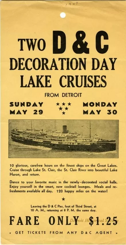 Flyer - Two D&C Decoration Day Lake Cruises