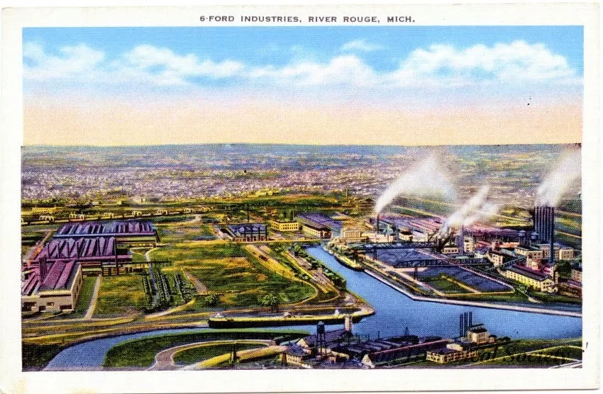 Postcard - Ford Industries, River Rouge, Mich. - Ford Industries, River Rouge, Mich.