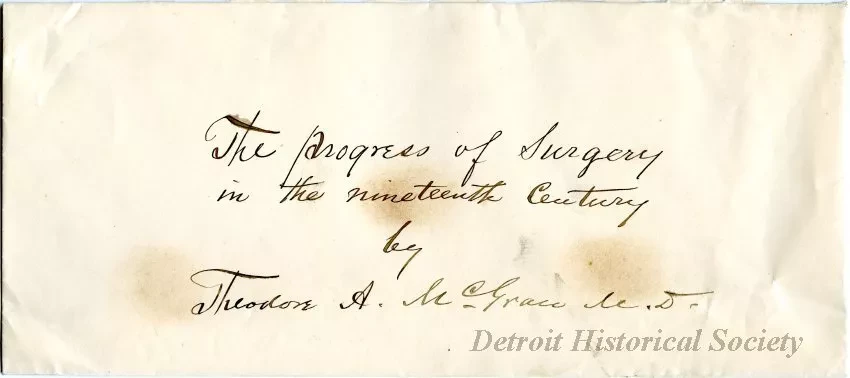 Envelope - The Progress of Surgery in the Nineteenth Century