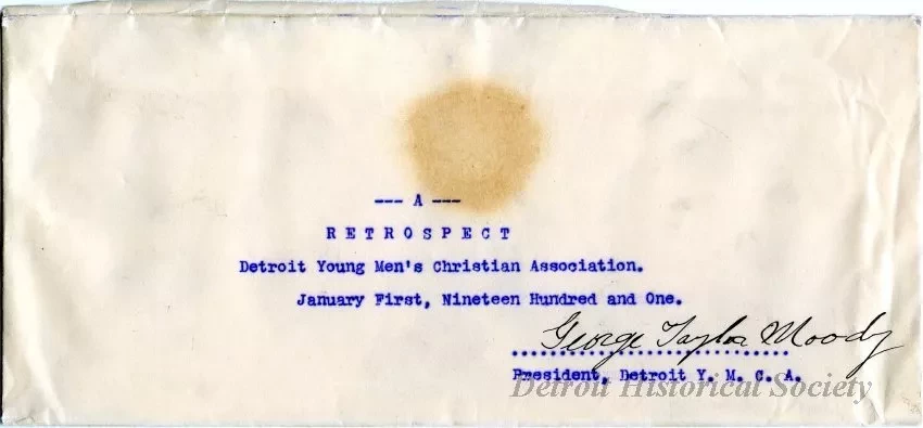 Envelope - A Retrospect - Detroit Young Men's Christian Association
