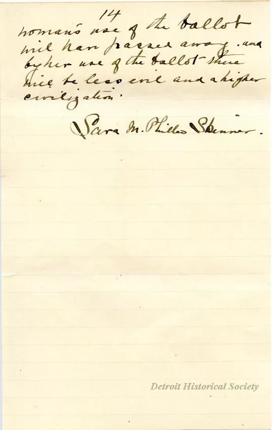 Letter - Woman's Suffrage - Retrospect and Prophecy