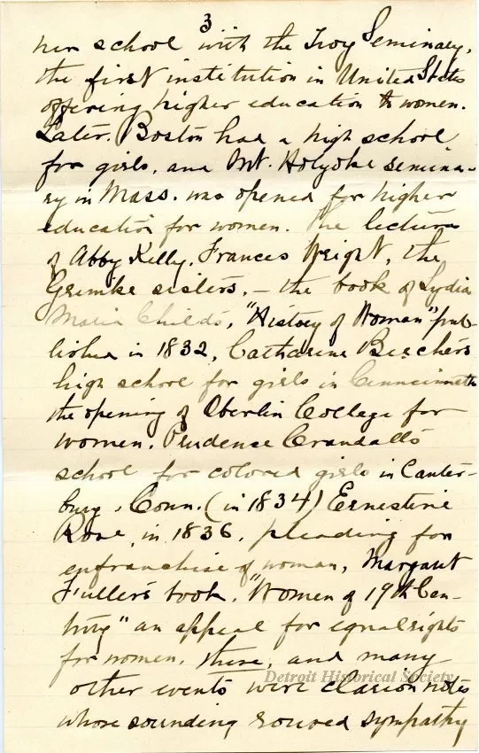 Letter - Woman's Suffrage - Retrospect and Prophecy