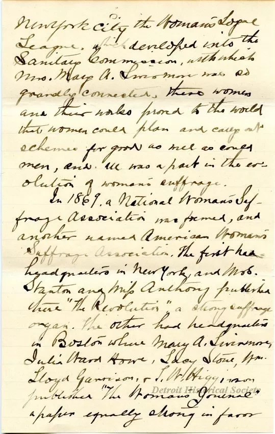 Letter - Woman's Suffrage - Retrospect and Prophecy