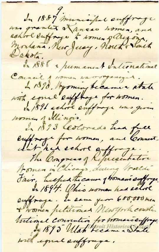 Letter - Woman's Suffrage - Retrospect and Prophecy