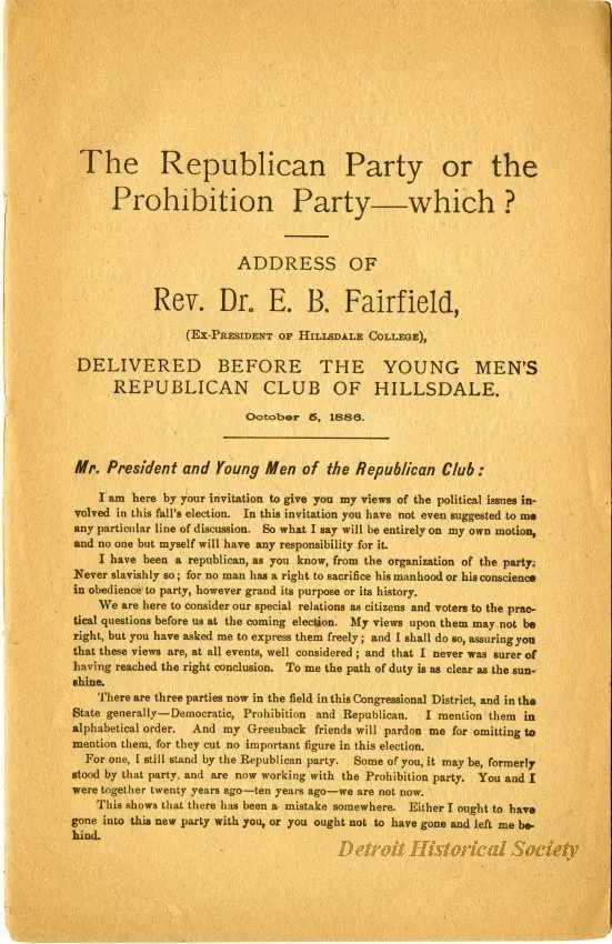 Booklet - The Republican Party or the Prohibition Party--which?