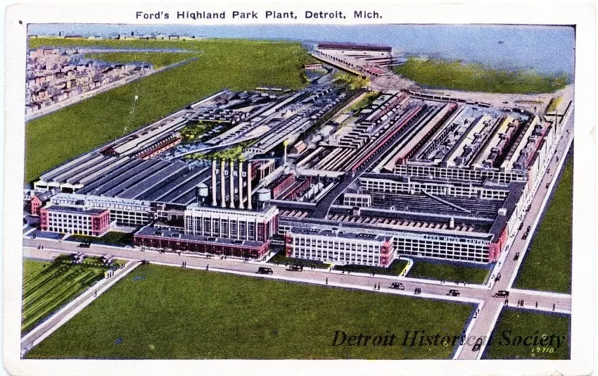 Postcard - Ford's Highland Park Plant, Detroit, Mich. - Ford's Highland Park Plant