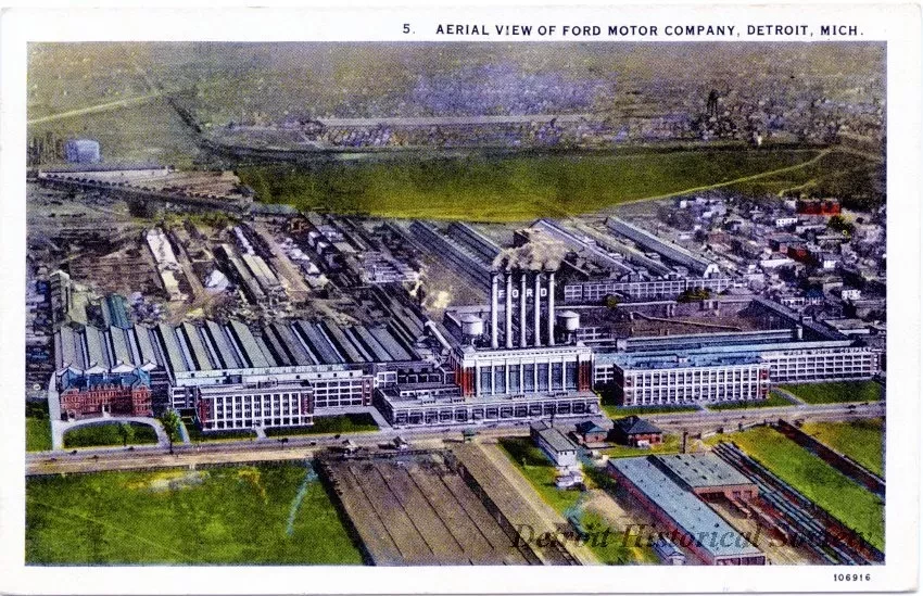 Postcard - Aerial View of Ford Motor Company, Detroit, Mich. - Aerial View of Ford Motor Company