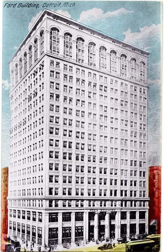 Postcard - Ford Building, Detroit, Mich.