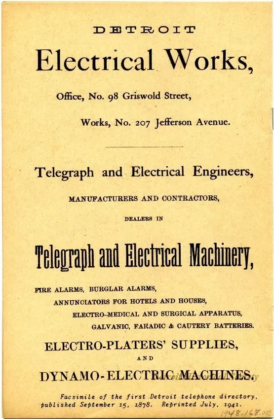 Directory, Telephone - The Speaking Telephone!
List of Subscribers connected with the Central Office System