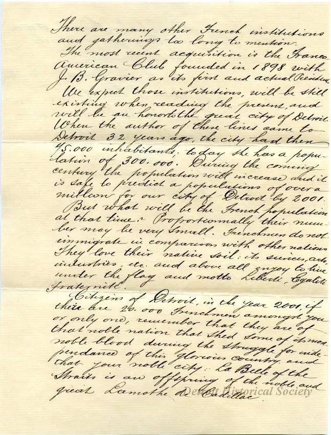Letter - The Franco-American Club