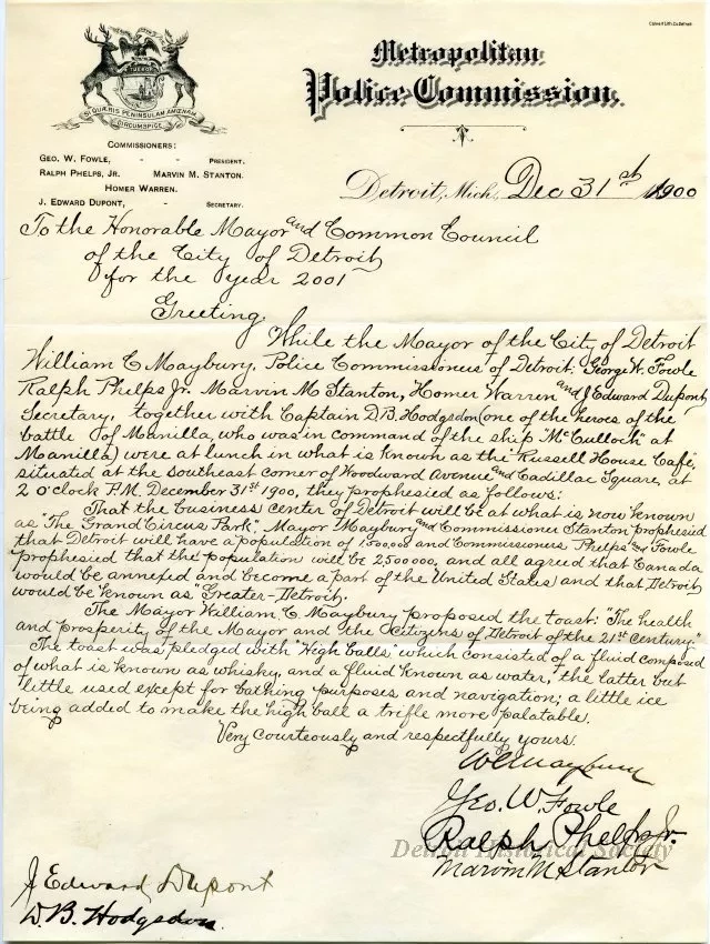 Letter - Metropolitan Police Commission