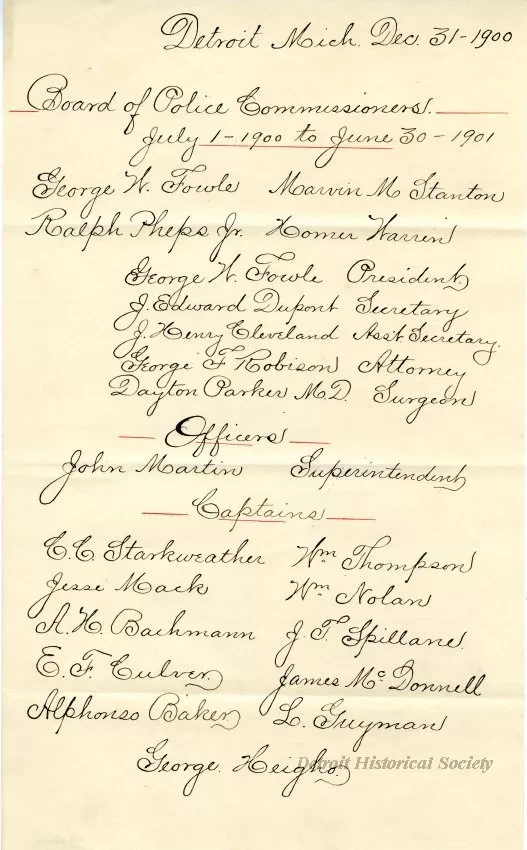 Letter - Metropolitan Police Commission