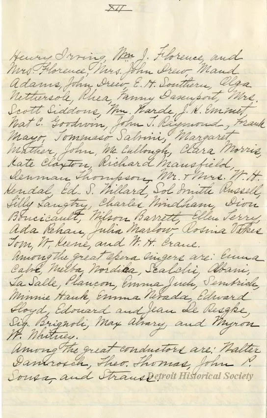 Letter - The Stage in Detroit