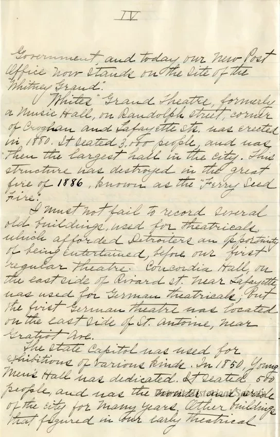 Letter - The Stage in Detroit