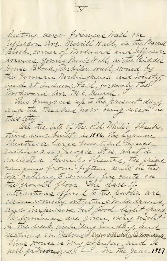 Letter - The Stage in Detroit